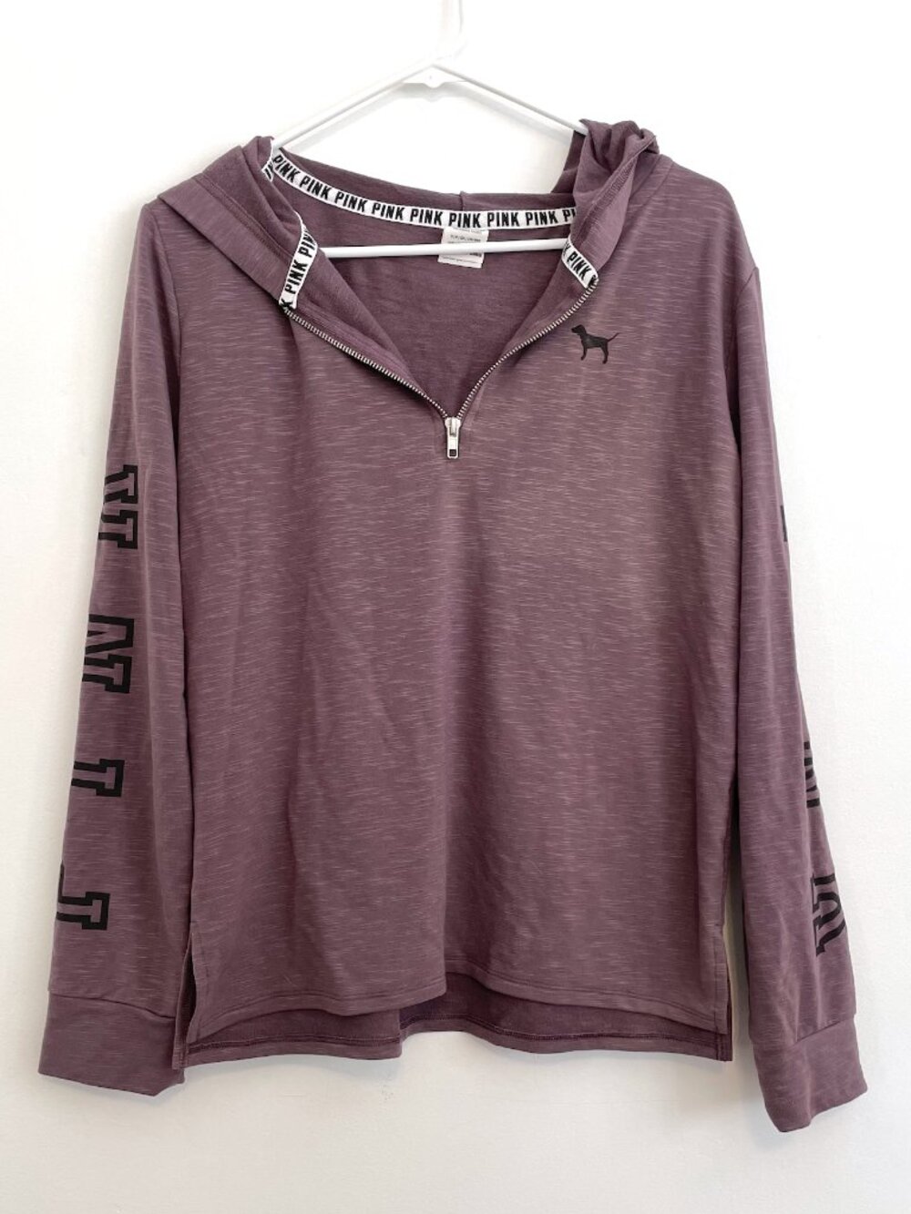 PINK VS VICTORIA'S SECRET Purple 1/4 Zip Lightweight Pullover Hoodie Sweatshirt